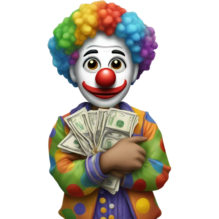Sad emoji clown loses money at casino emoji