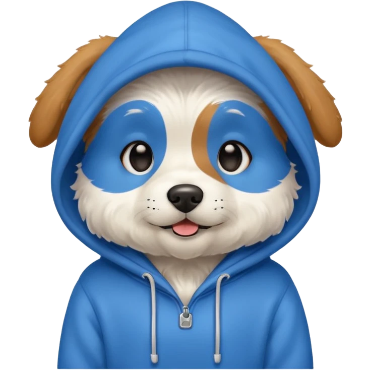 Dog wearing a hoodie emoji
