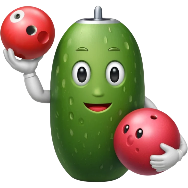 Pickle going bowling emoji