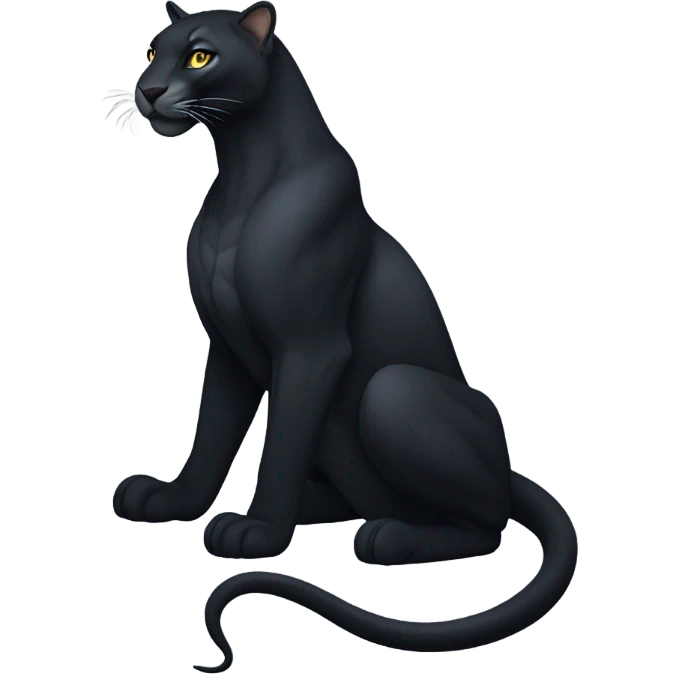 A sleek black puma in a majestic pose , with glowing eyes and a slight shimmer on its fur ply with sleek black snake. Stylized and elegant, minimalistic design, perfect for a luxury brand emoji emoji