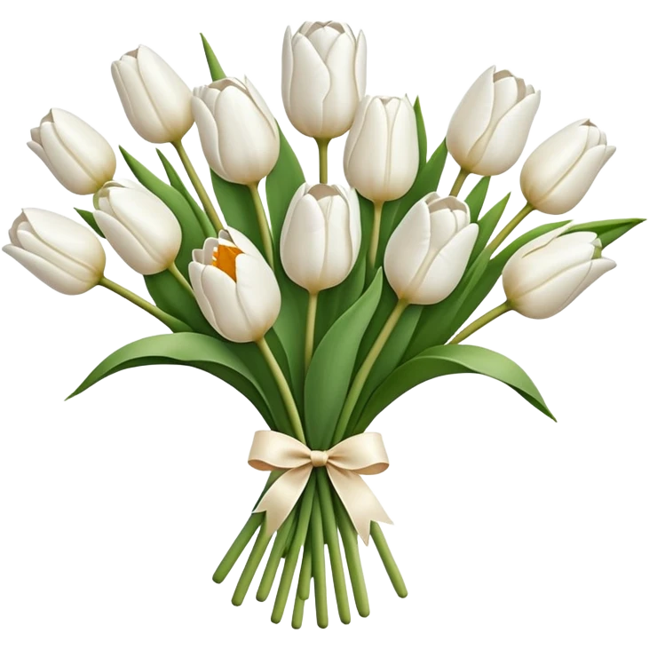 white tulip bouquet  emoji