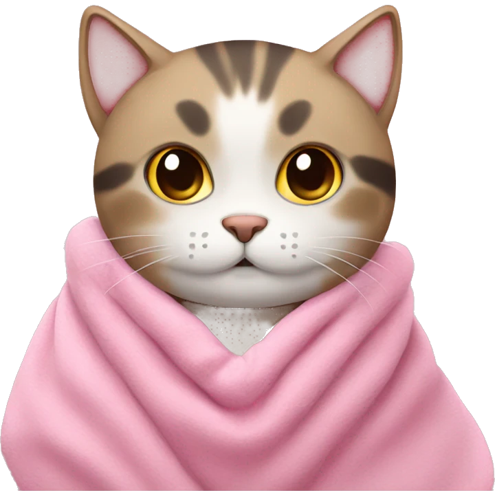 Cute cat with pink blanket  emoji