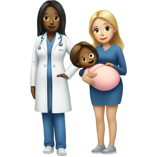 pregnant women with a nurse  emoji