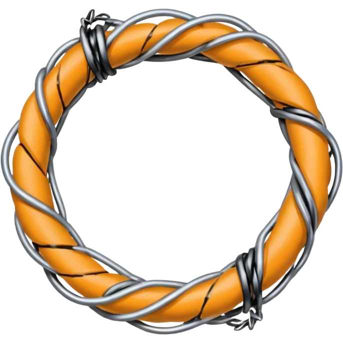An HM made of black and silver barbwire emoji