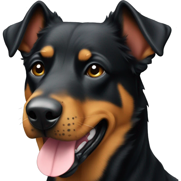 Beauceron dog with cropped ears  emoji