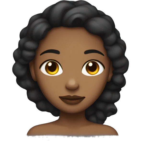 Girl with brown eyes, black light skin, hair a part side, sleeping emoji