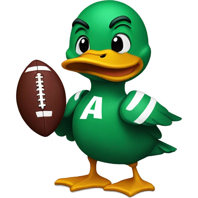 Duck with football emoji