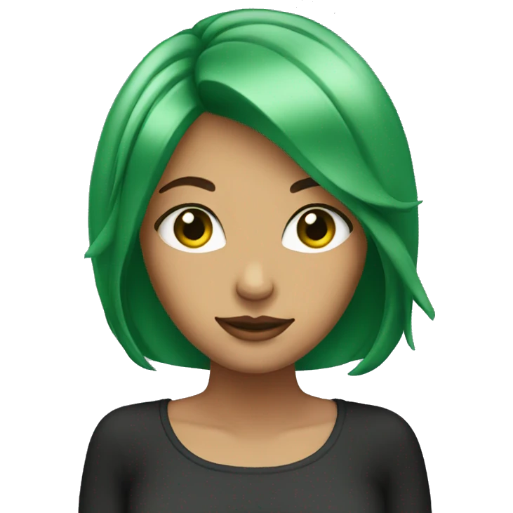 woman with green hair and green eyes emoji