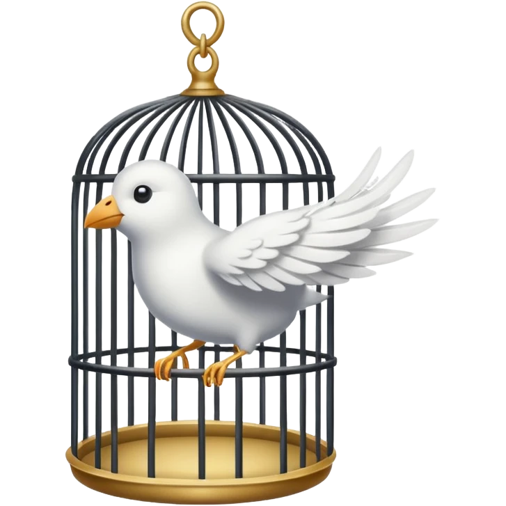 open cage with a flying bird emoji