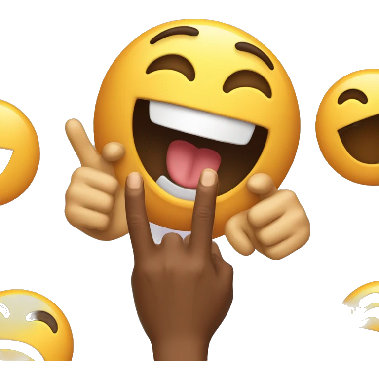 Laughing emoji with yolo hands emoji