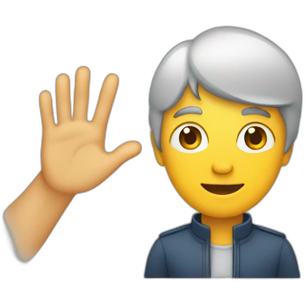 Personne qui réfléchi avec sa main sur son menton emoji