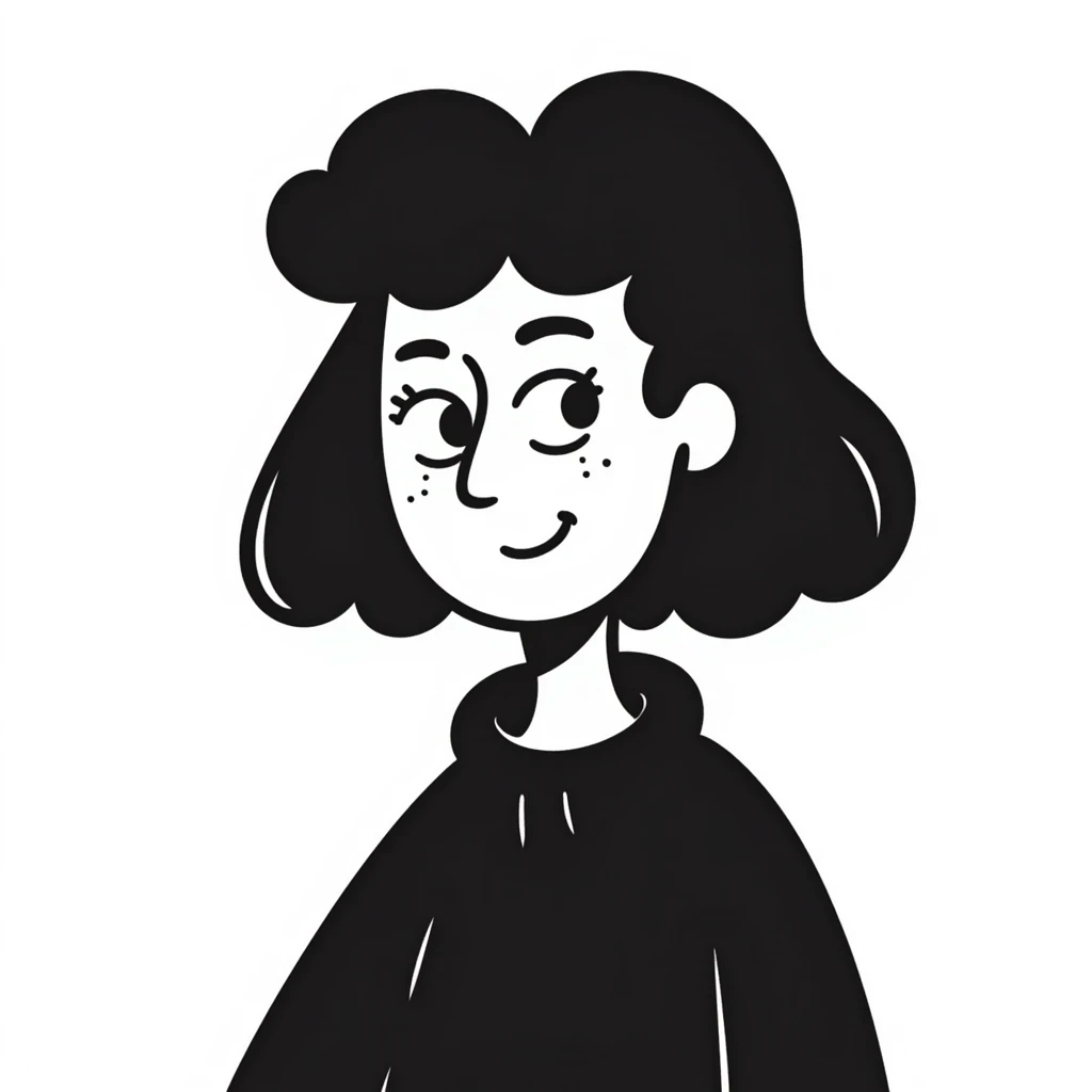 side eye baddie with playful lines in hand-drawn doodle style emoji