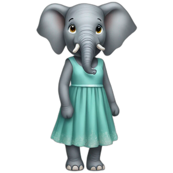 Elephant in dress emoji