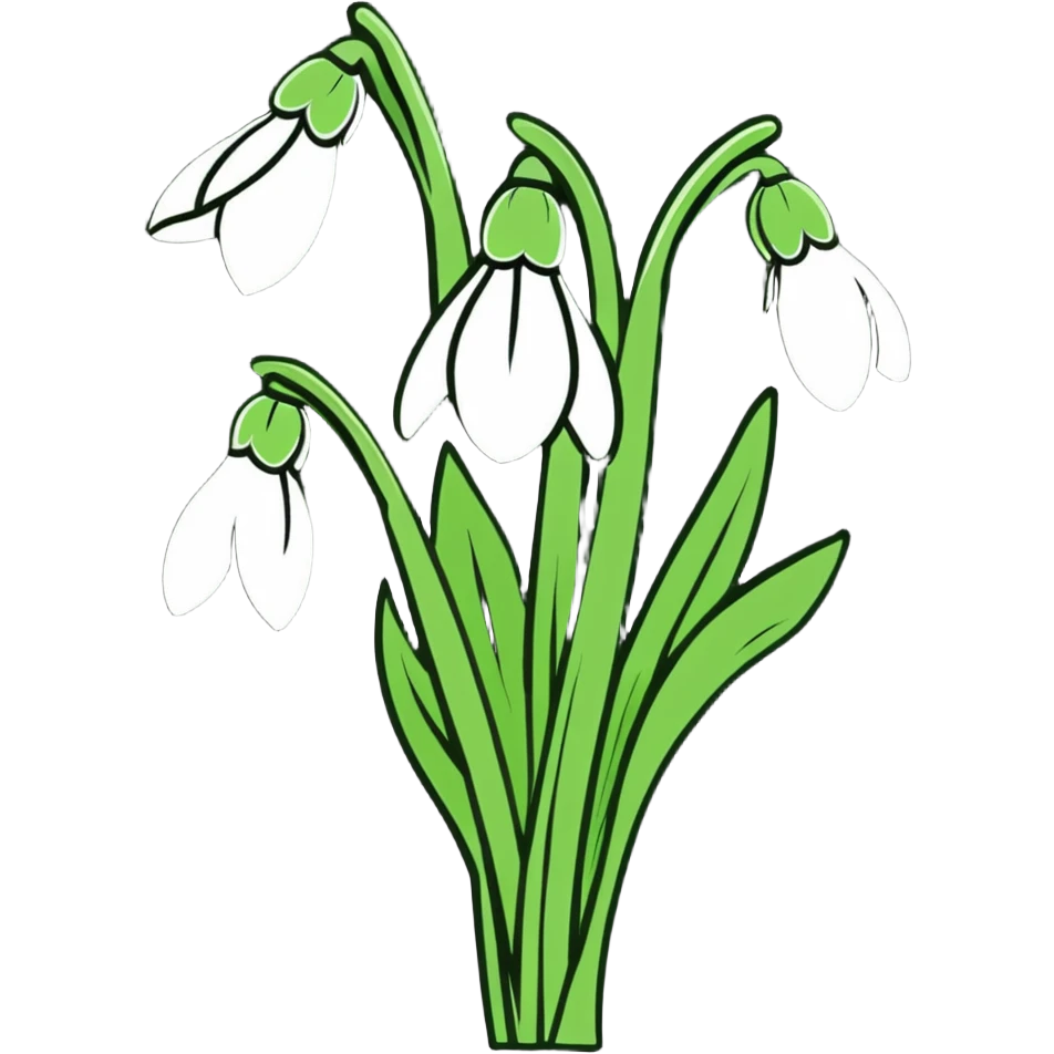 bouquet of snowdrop flowers emoji