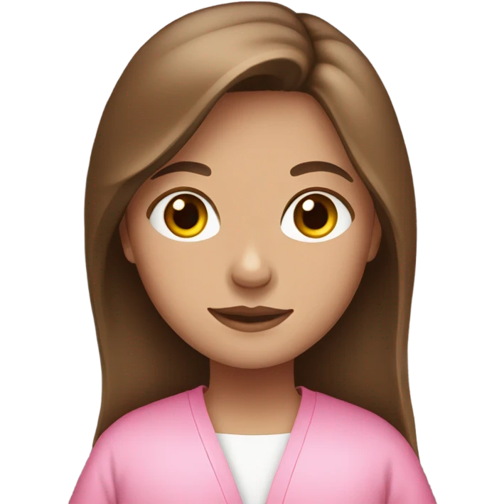 Girl with brown hair and pink robe emoji