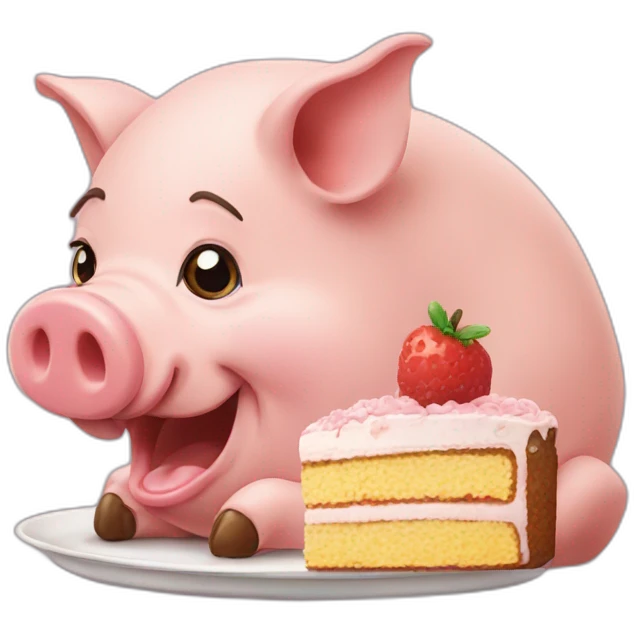 pig eating cake emoji