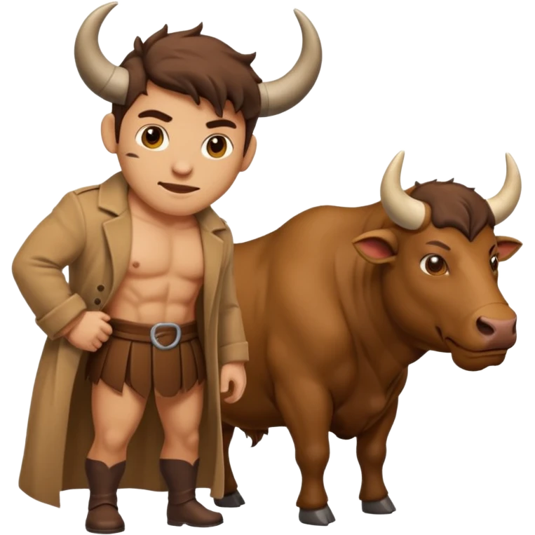 An emoji of a Cretan Minotaur. It has the body of a man and the head of a bull. emoji