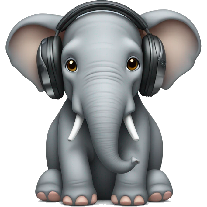 elephant with headphone emoji