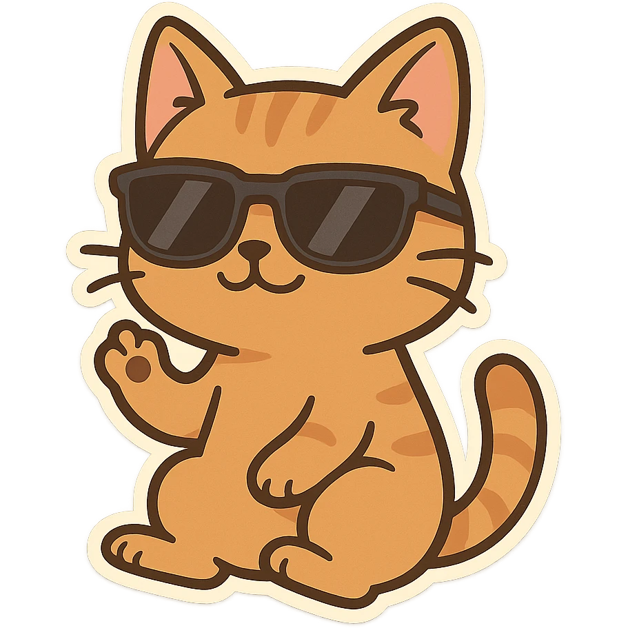 cool cat wearing sunglasses, playful style emoji