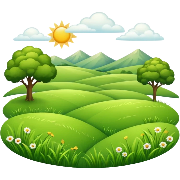 a simple and clear grassland scene emoji emoji