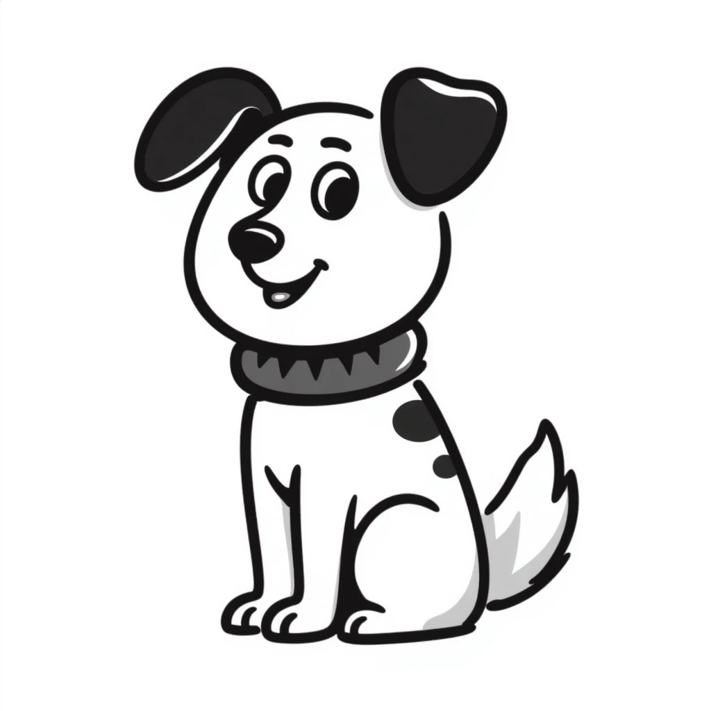 Border collie dog with only one black ear emoji