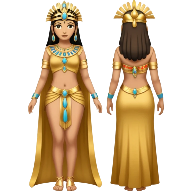 fullbody Cleopatra, buxom, back view emoji
