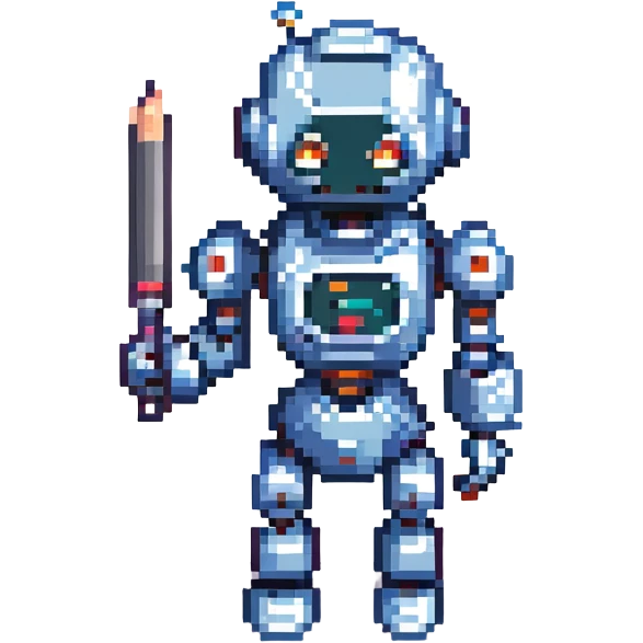 robot holding a pen emoji