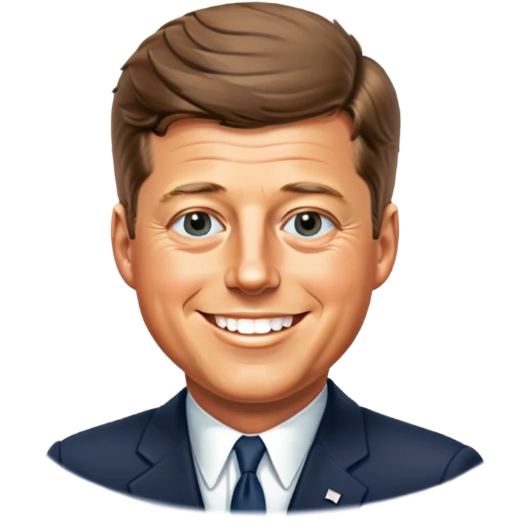 John F. Kennedy smiling portrait emoji