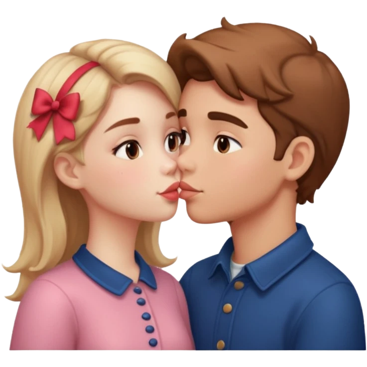 French kiss fair boy and girl emoji