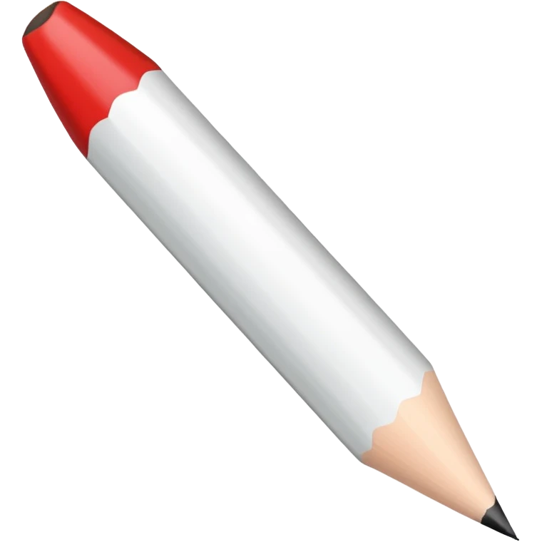 white colored pencil with a sharp tip emoji