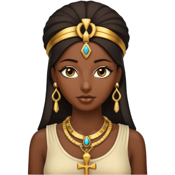 Egyptian woman with ankh necklace emoji