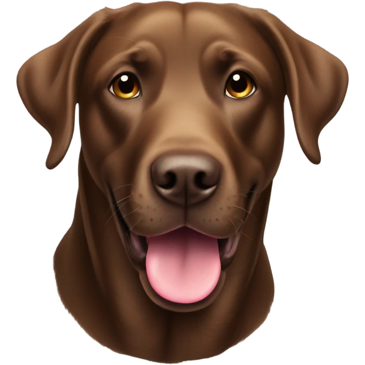 brown Labrador with tongue out  emoji