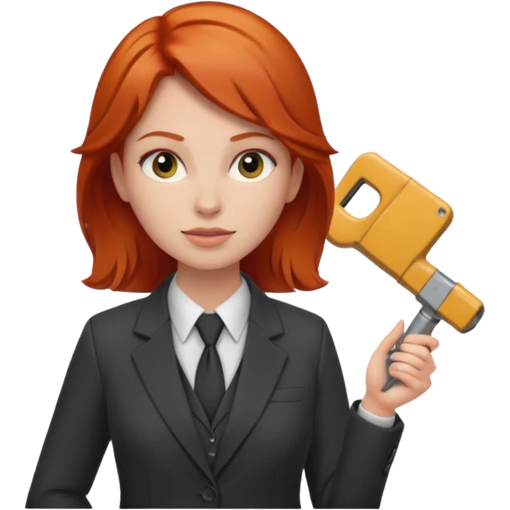 Redheaded cunsturactor woman with suit emoji