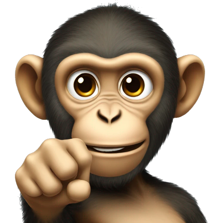 realistic Monkey pointing finger  emoji