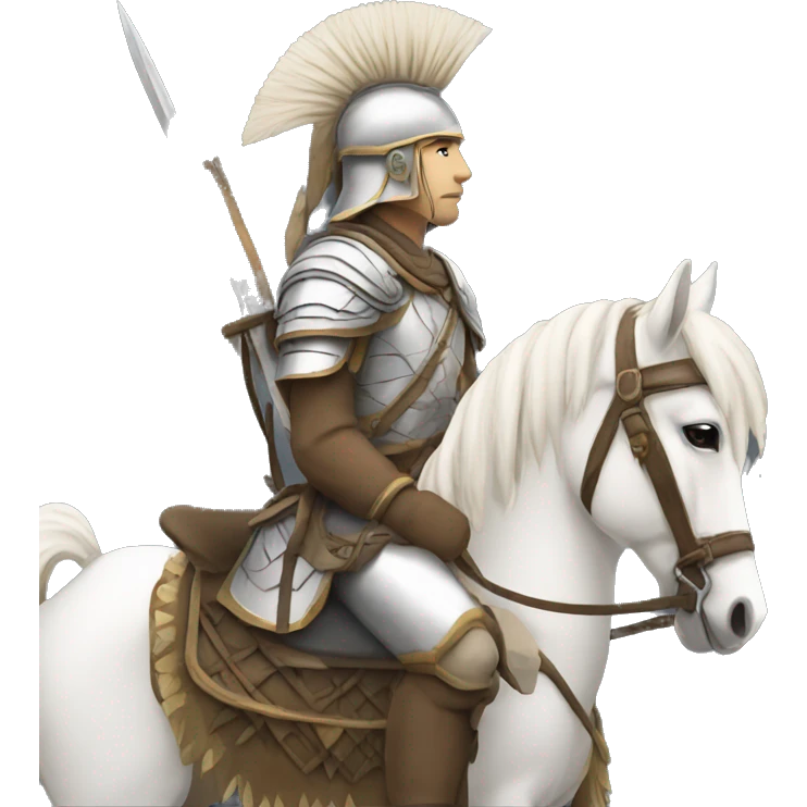a white avar nomadic soldier on a horse from the side emoji