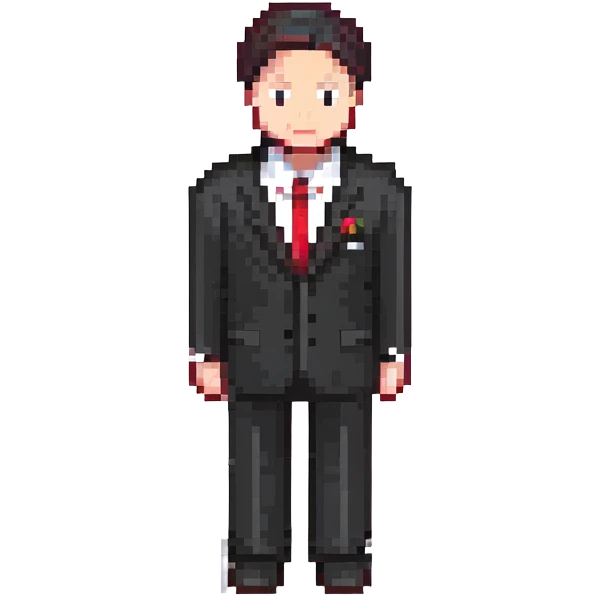 hitman with black suit and red tie emoji