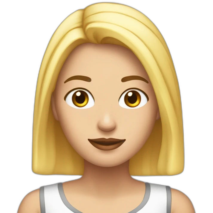 mujer bajita tez morena pelo rubio rizosa graciosa emoji