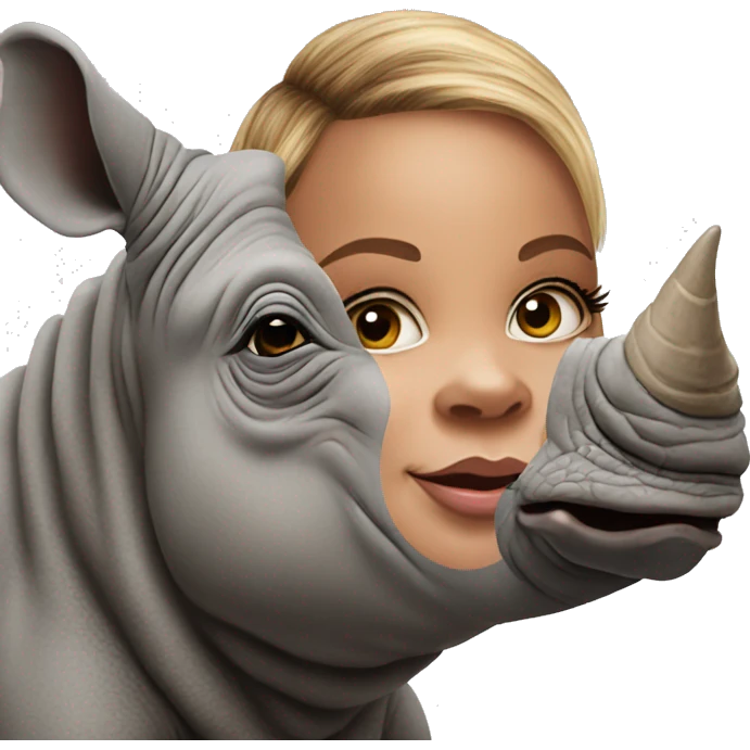 baby rhino turning into beyonce emoji