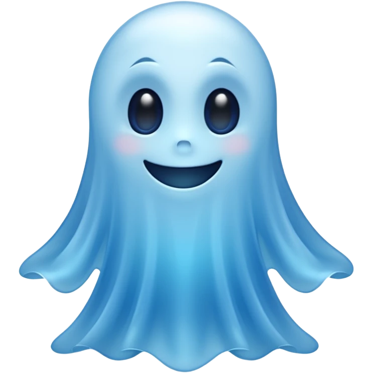 Blue ghost with cute smile emoji