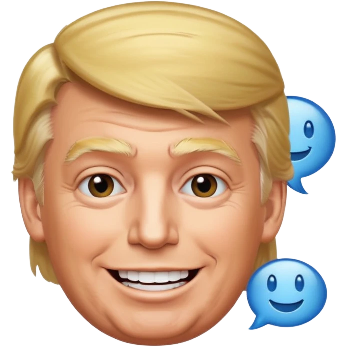Trump  qui dit dans une bulle et qui di emoji