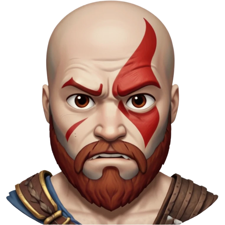 Visage de Kratos du jeu PlayStation emoji