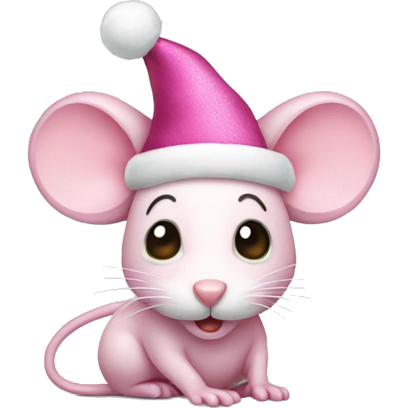 pink Christmas mouse  emoji
