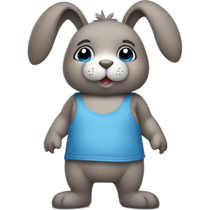 A cute blue rabbit as teddy bear wearing no clothes emoji