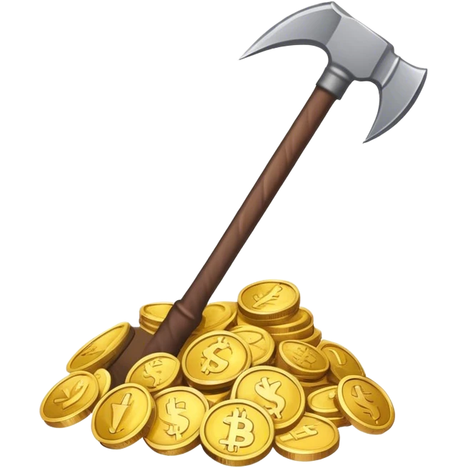 pickaxe with Coins emoji