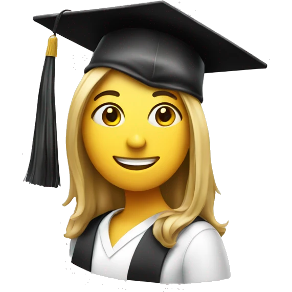 student with graduation hat emoji