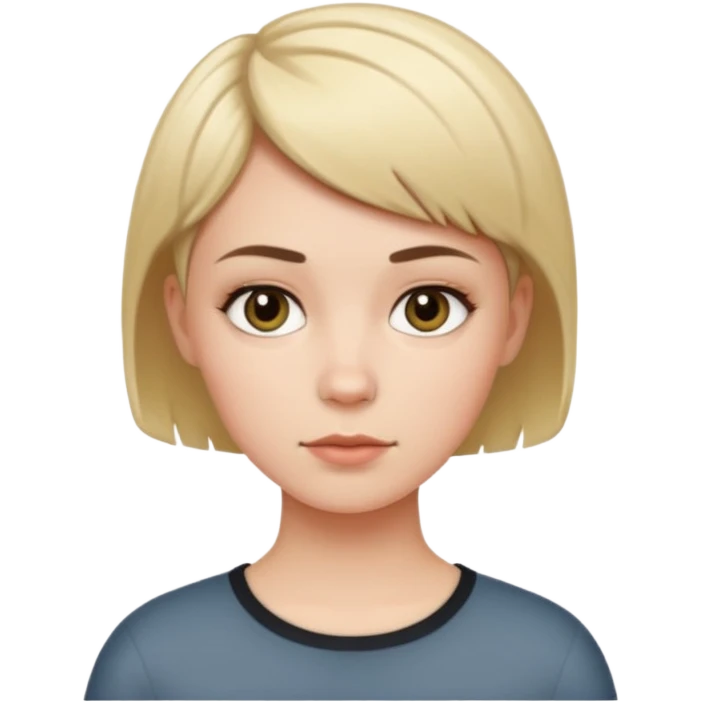 White girl with short hair cut like a boy emoji