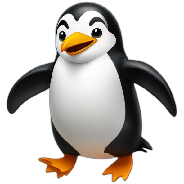 pinguin riding a pinguin emoji