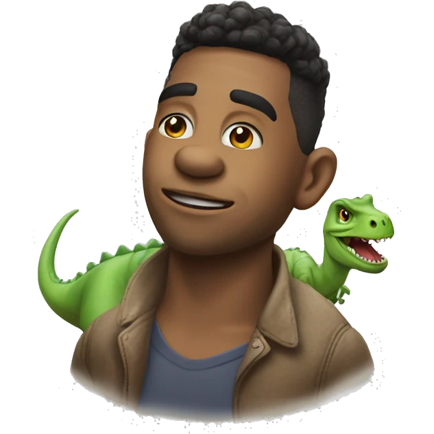Dino + 😐+ duble chin emoji