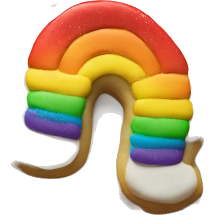 Create me a Christmas sugar cookie and make it a rainbow color emoji