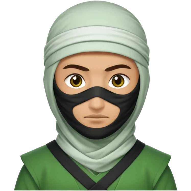 Ninja arab green and white  emoji